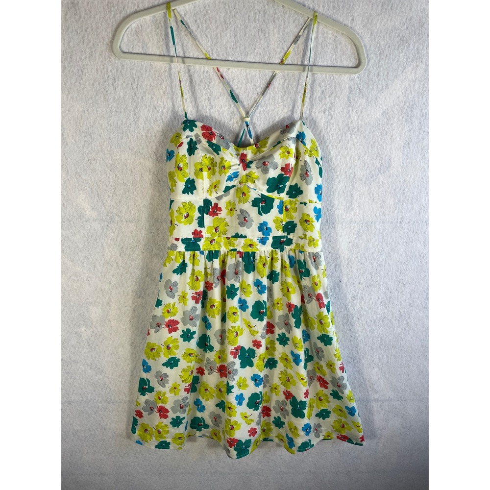 American Eagle Corset Dress Size 6 Y2K Floral Garden Smocked Babydoll Retro - Picture 1 of 10